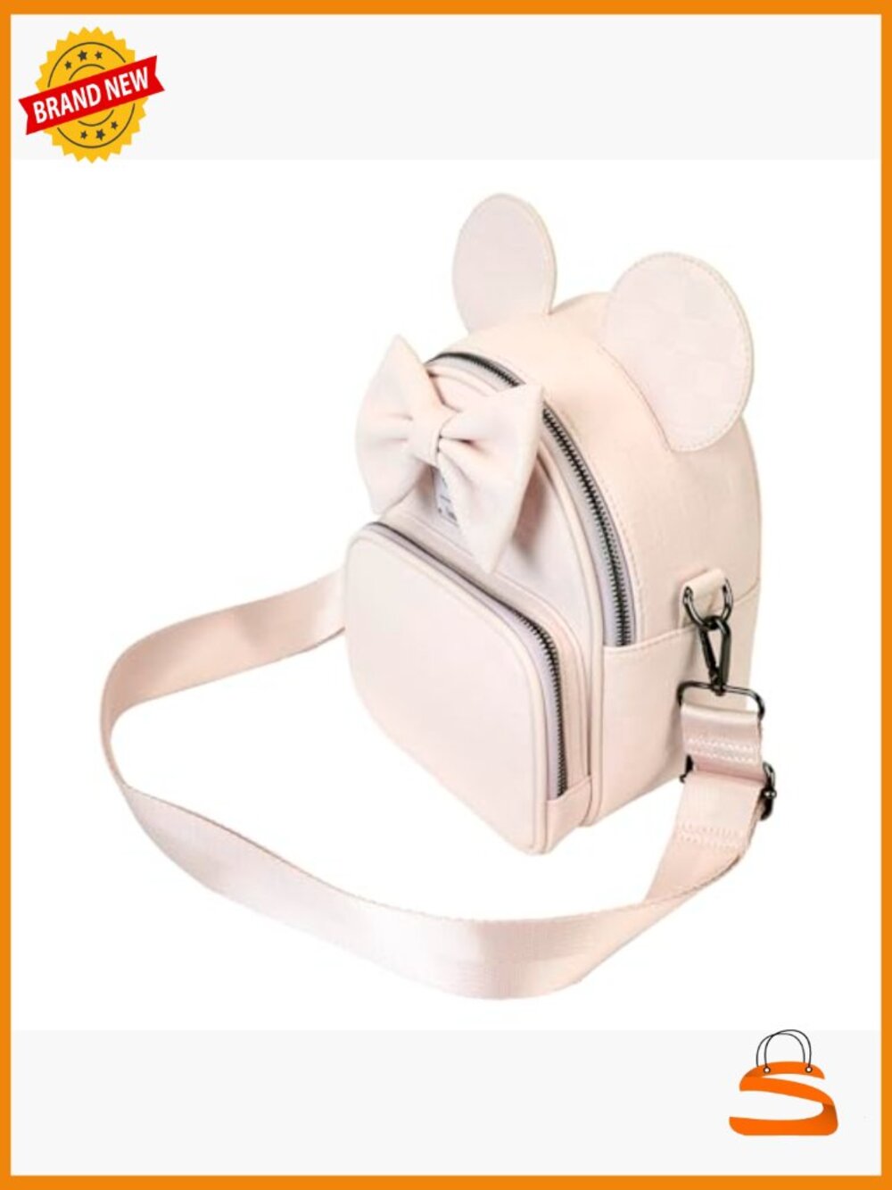Disney Minnie Mouse Convertible Mini Backpack Crossbody Bag Faux Leather - Picture 4 of 6